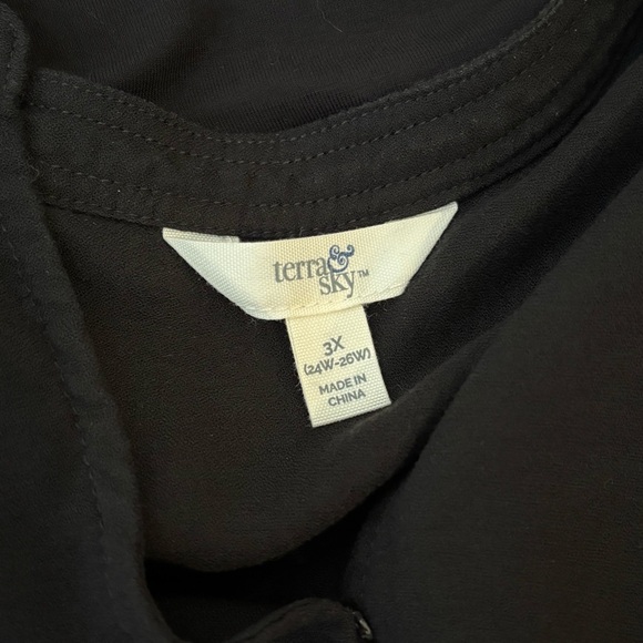 Terra & Sky Black Snap front Blouse Size 3X - Picture 7 of 11